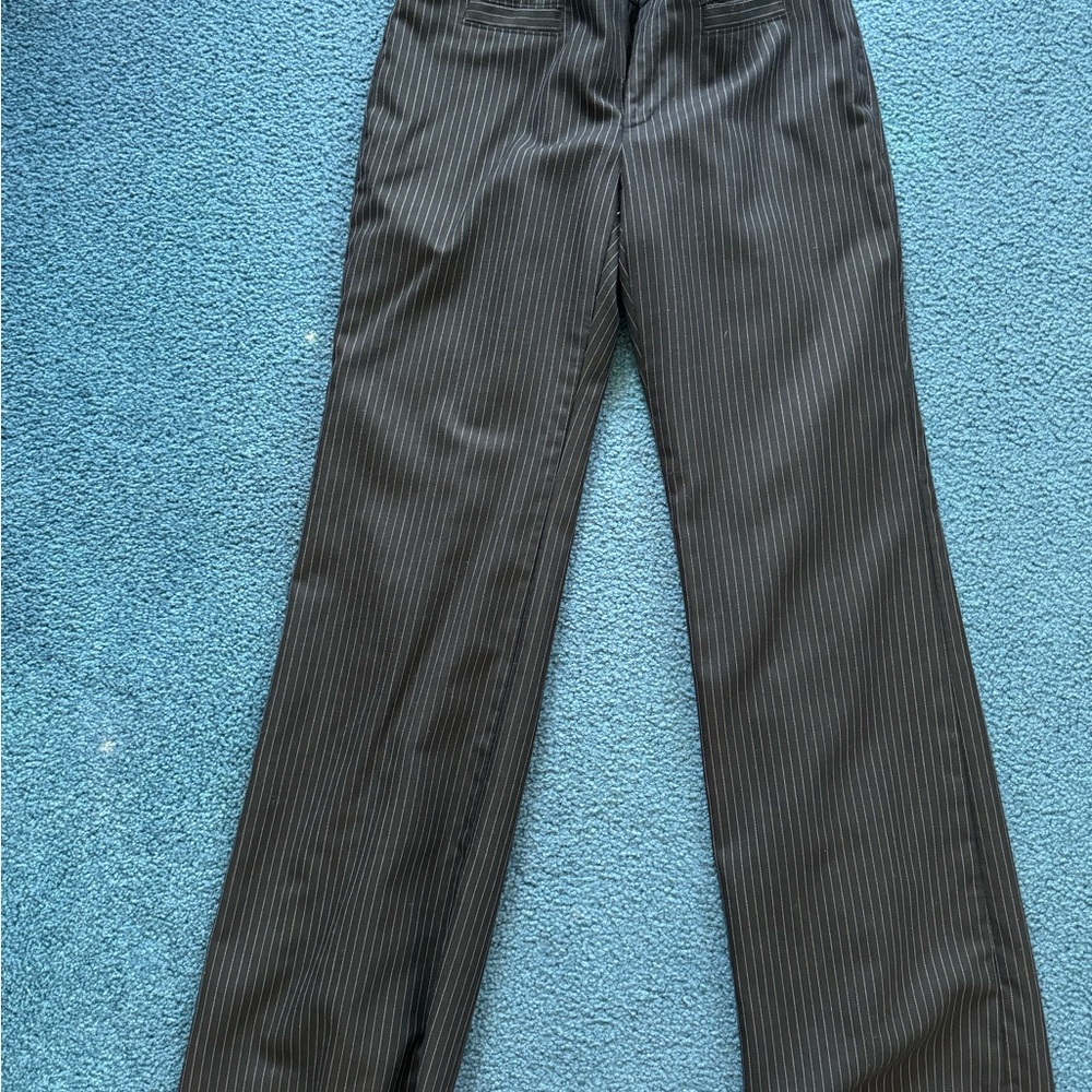 Banana Republic Harrison Pinstripe Black Dress Pants